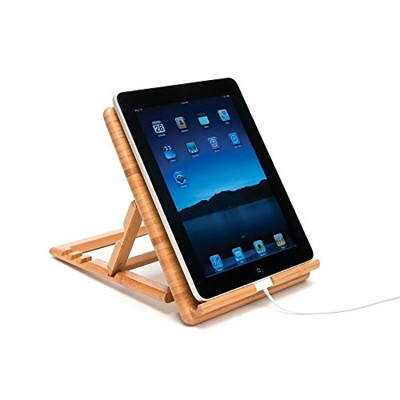 Hot Sale Multifunctional Bamboo Office Supplies Tablet Kiosk Stand