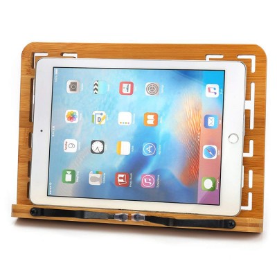 Foldable Bamboo Android Desktop Tablet Book Stand  Pad Tablet Holder