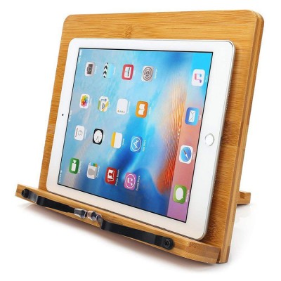 Portable Sturdy Bamboo Tablet Floor  Pc Desk Stand Holder Adjustable